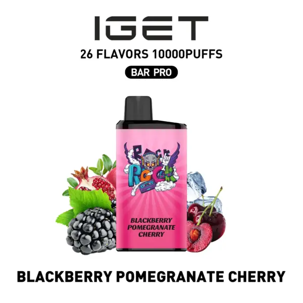 IGET BAR PRO 10000 Puffs Blackberry Pomegranate Cherry Flavored Australia