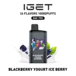 IGET BAR PRO 10000 Puffs Blackberry Yogurt Ice Berry Flavored Australia