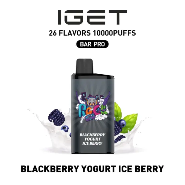 IGET BAR PRO 10000 Puffs Blackberry Yogurt Ice Berry Flavored Australia