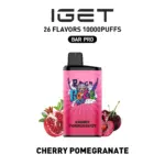 IGET BAR PRO 10000 Puffs Cherry Pomegranate Flavored Australia