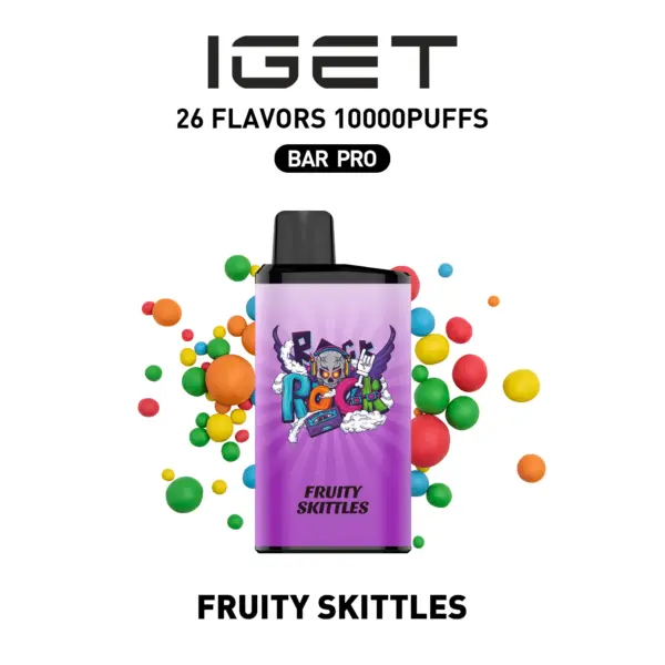 IGET BAR PRO 10000 Puffs FRUITY SKITTLES Flavored Australia