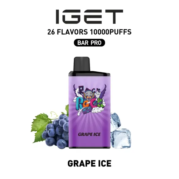 IGET BAR PRO 10000 Puffs GRAPE ICE Flavored Australia