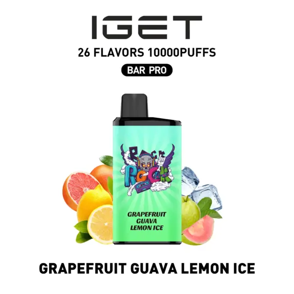 IGET BAR PRO 10000 Puffs GRAPEFRUIT GUAVA LEMON ICE Flavored Australia