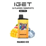 IGET BAR PRO 10000 Puffs MANGO ICE Flavored Australia