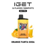 IGET BAR PRO 10000 Puffs ORANGE FANTA SODA Flavored Australia