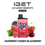 IGET BAR PRO 10000 Puffs RASPBERRY CHERRY BLACKBERRY Flavored Australia