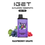 IGET BAR PRO 10000 Puffs Raspberry Grape Flavored Australia