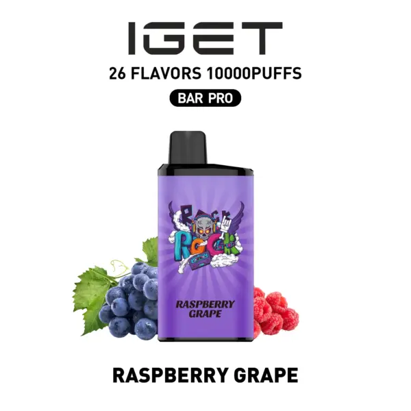 IGET BAR PRO 10000 Puffs Raspberry Grape Flavored Australia