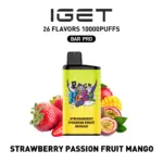 IGET BAR PRO 10000 Puffs STRAWBERRY PASSION FRUIT MANGO Flavored Australia