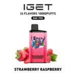 IGET BAR PRO 10000 Puffs STRAWBERRY RASPBERRY Flavored Australia