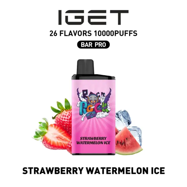 IGET BAR PRO 10000 Puffs STRAWBERRY WATERMELON ICE Flavored Australia