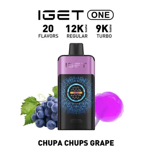 IGET ONE 12000 Puffs CHUPA CHUPS Grape Flavor Disposable Vape Australia